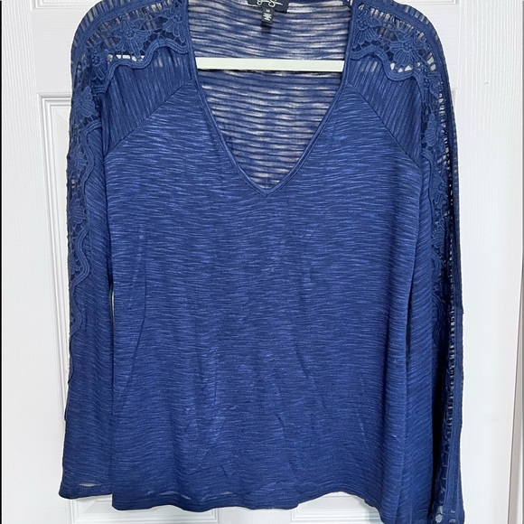 Bell sleeved Navy Blue Jessica Simpson Shirt - Picture 2 of 8